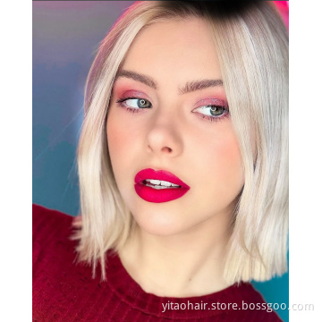 Blonde Color Bob Non Lace Wigs Synthetic Hair Wholesale 613 Blonde Blue Red Green Ombre Short Bob Wigs for Women